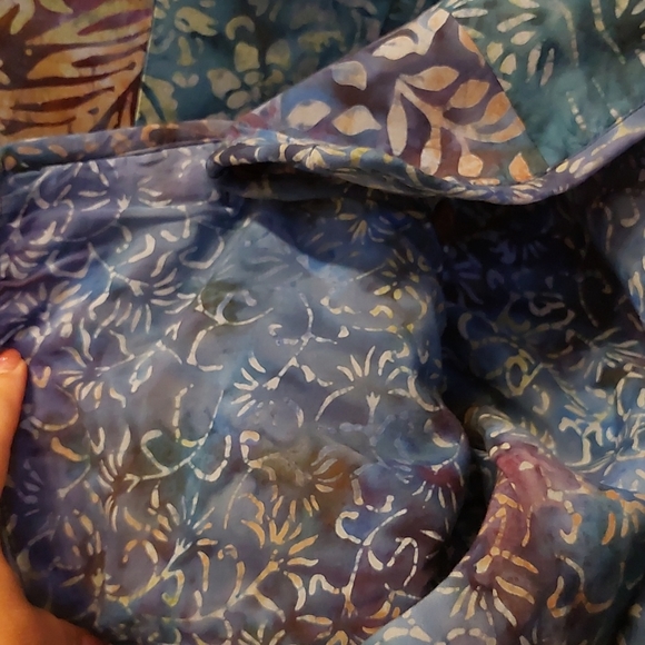 Nomadic Traders Quilted Jacket Button Front %100 Rayon Shell turquoise teal XL - Picture 7 of 7